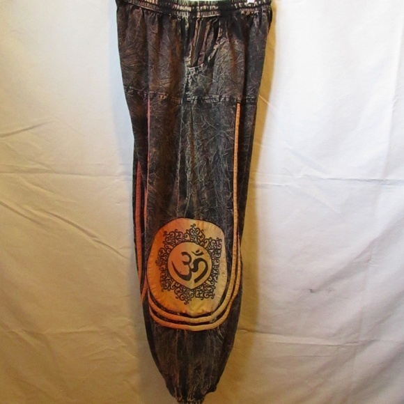 boho, hippie, or festival fashion stonewashed harem-style trousers - Picture 4 of 5